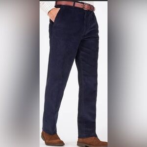Stafford Dark Blue Corduroy Slim fit Pants